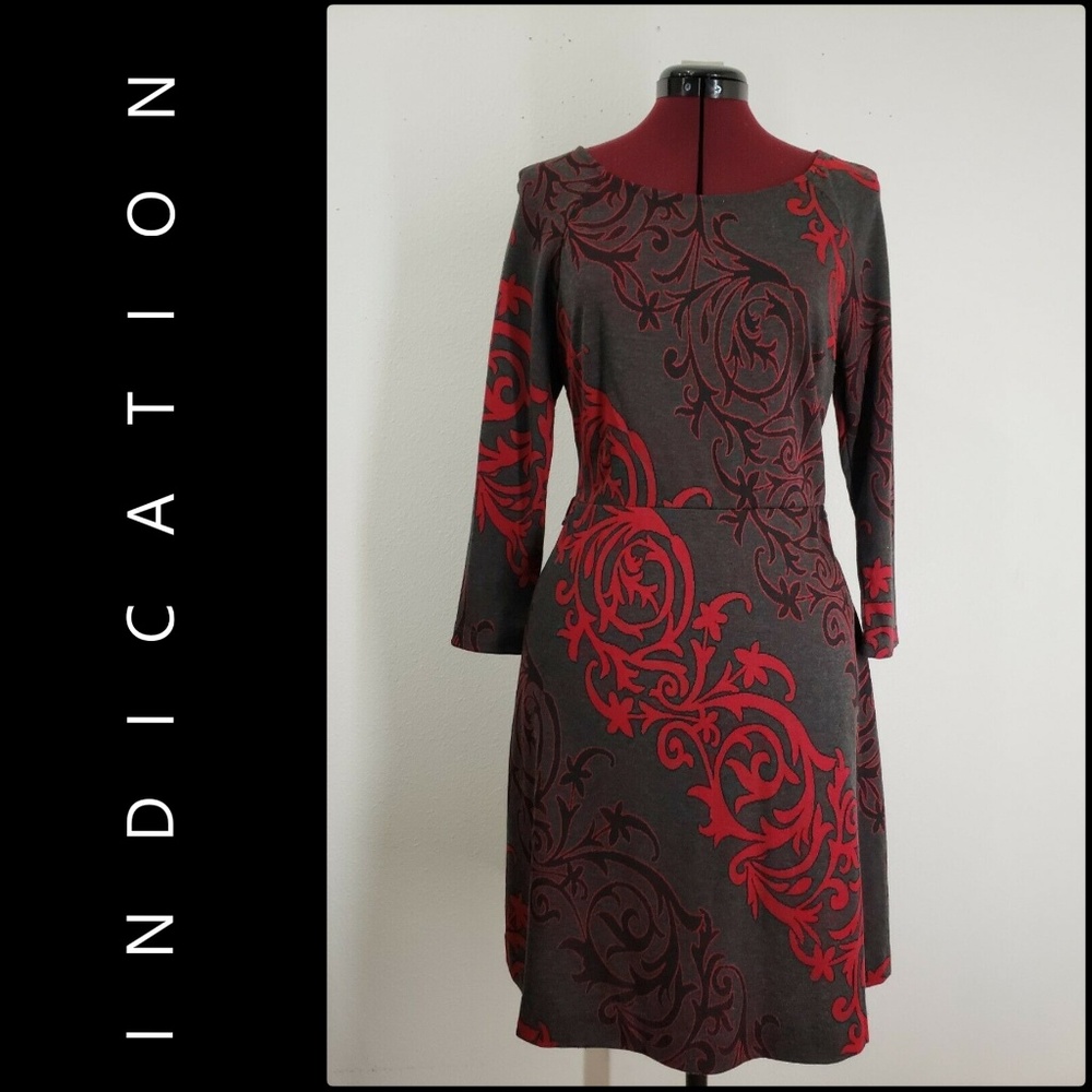 Indication Woman Long Sleeve Fit & Flare Dress NWT